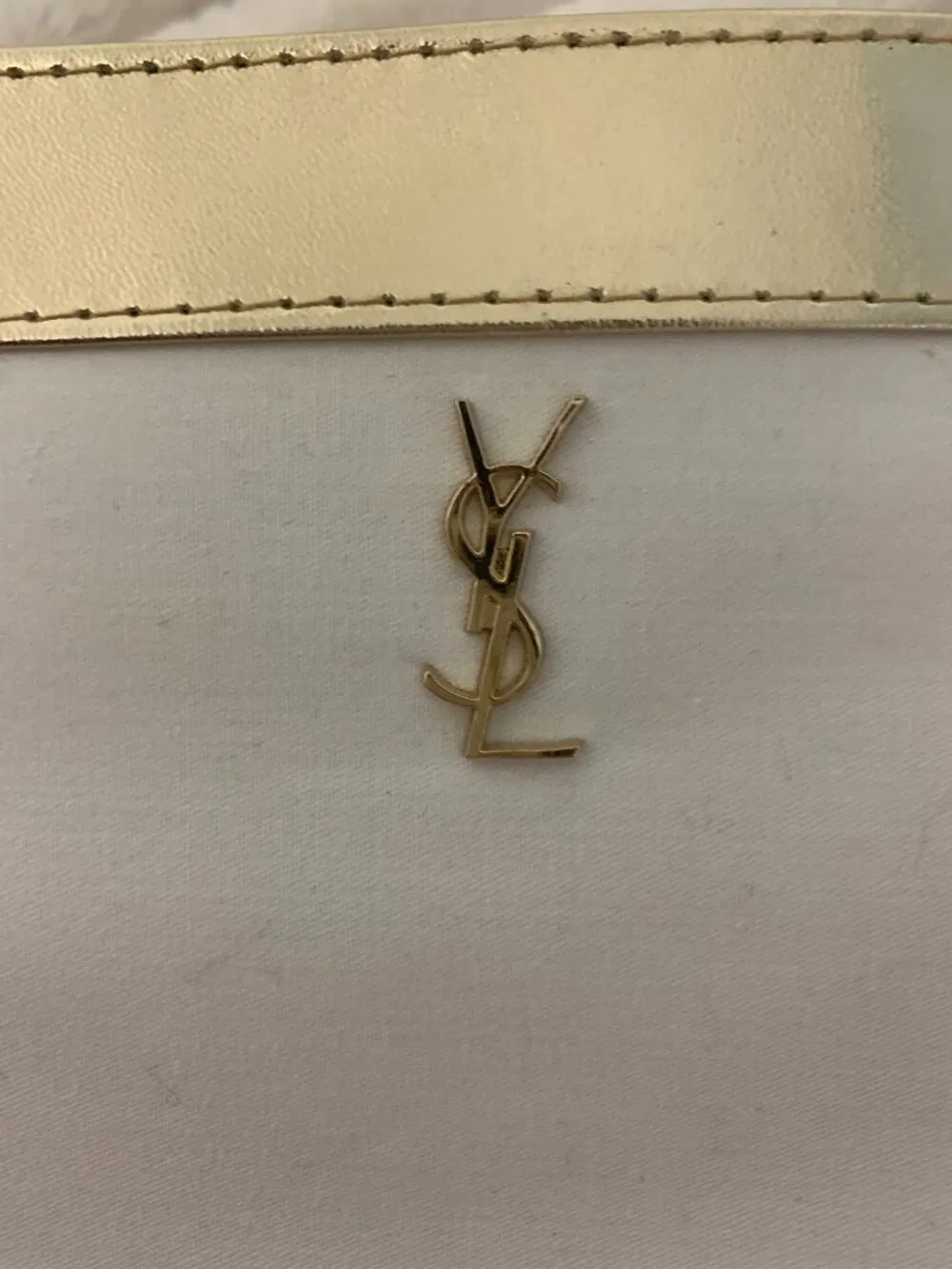 YSL Vintage Cosmetics Clutch White Gold Bridal Like New - Picture 2 of 5